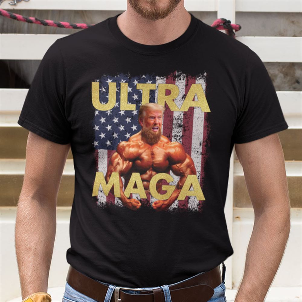Happy Ultra Maga American Flag Trump Lover Shirt 