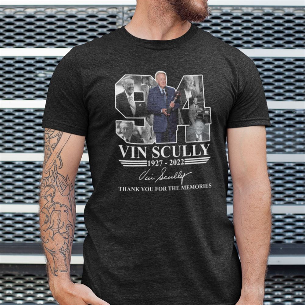 Awesome Vin Scully Shirt 1927-2022 Thanks You For The Memories 